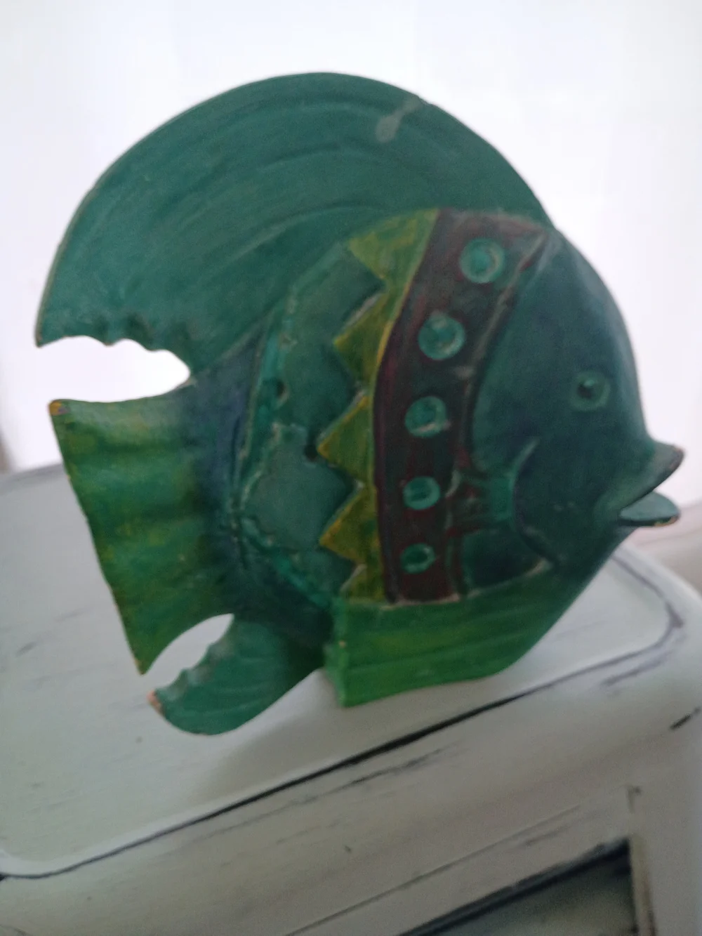 Vintage Green Fish Figurine Coastal Decor 8